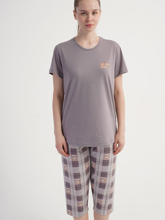 Vienetta Secret Summer Women's Grey Pyjama Set Vienetta Secret Summer Women's Grey Pyjama Set