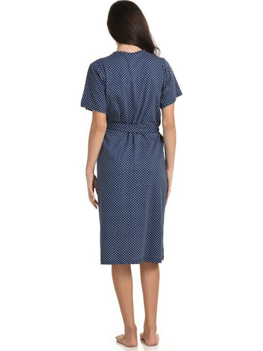 Primavera Summer Women's Cotton Robe Blue P372