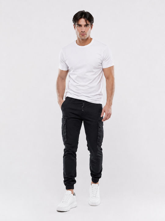 Cover Cargo Trousers in Tapered Leg Black