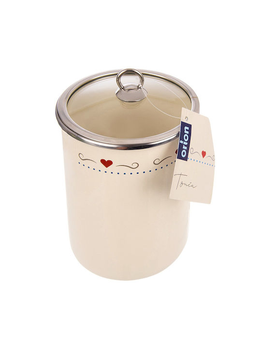 Orion Orion Glaszucker- Kaffee- Tee- Vorratsglas mit Deckel Grau 1900ml
