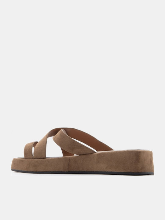Damenplattformen Khaki
