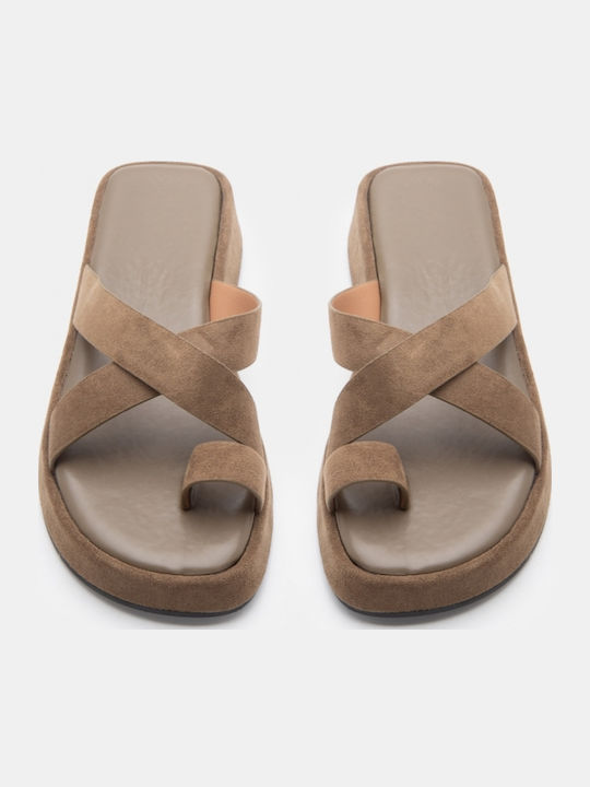 Damenplattformen Khaki