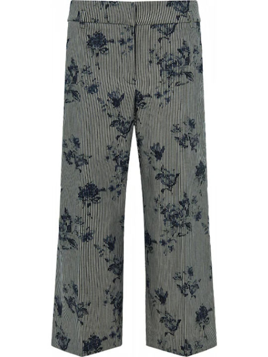 Women's Fabric Trousers in Straight Leg Blue