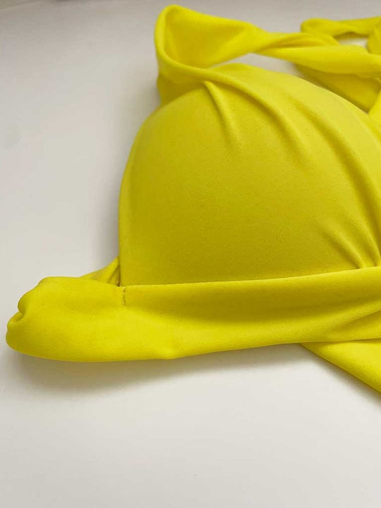 Bikini Τριγωνάκι με Ενίσχυση Φλούο Κίτρινο