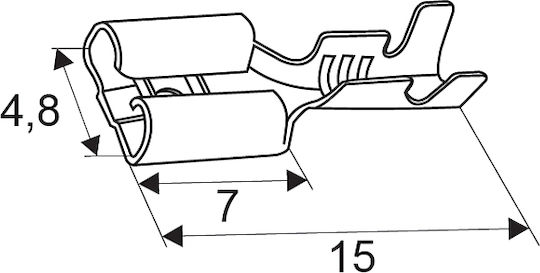 Set 100 Prize Conector Glisant 4.8 Mm Lipit Feminin Tip Terminale Electrice Cablu
