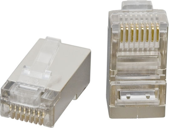 Комплект 100 RJ-45 8p8c FTP Cat5 Екранирани Конектори За Мрежов Кабел