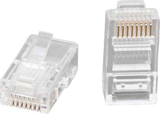 Set 100 Rj-45 8p8c Cat5 Stecker Utp Kabel Netzwerk Verbindung Goldbeschichtete Kontakte