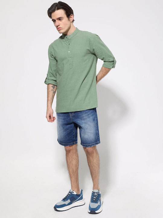 Pantaloni Scurți Bărbați Denim Albastru Jean