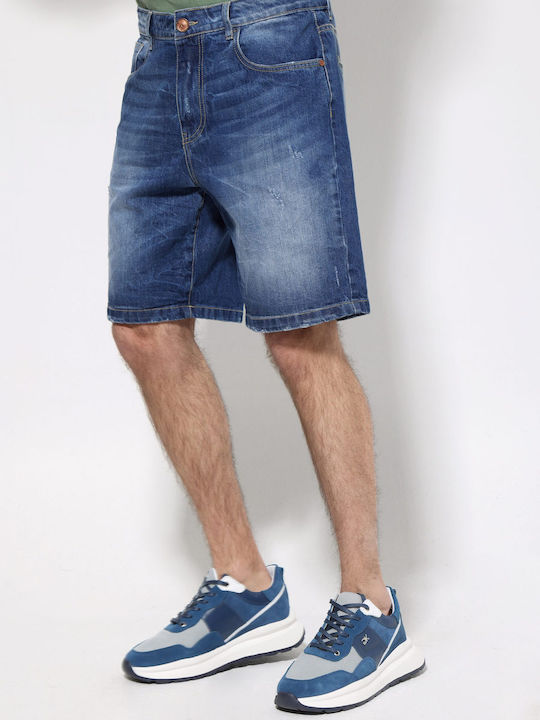 Pantaloni Scurți Bărbați Denim Albastru Jean