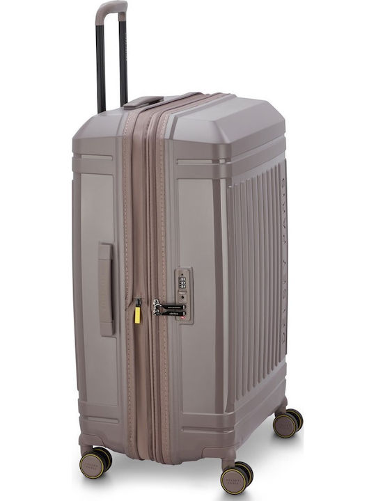 Delsey Lutece Μεγάλη Βαλίτσα Ταξιδίου Σκληρή Beige Ύψους 76εκ.