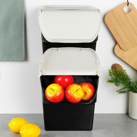 Vilde Set 2 Bucăți Casete Utilizare Generală Cu Capac Plastic Gri 2x26x34cm 2 Bucăți