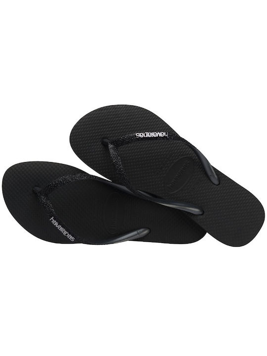 Havaianas Slim Glitter Ii Slides Μαύρα