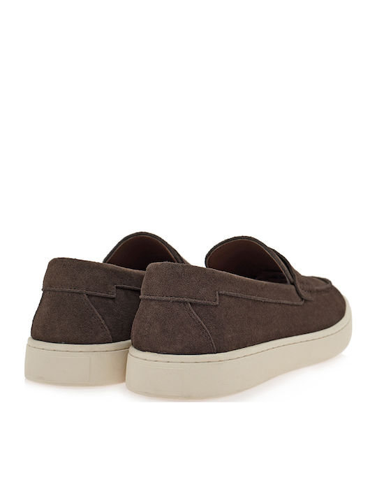 Leather Men's Moccasins in Brown Colour