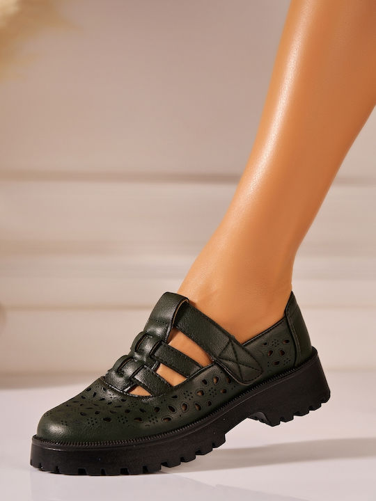 Pantofi Balerini Pentru Femei În Culoare Verde