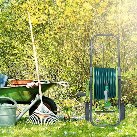 Relaxdays Wheeled Garden Hose Box for Hose Up to 45m