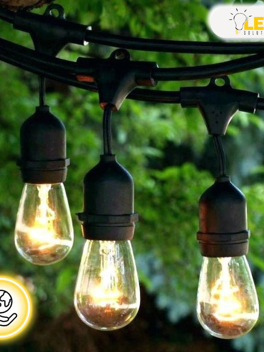 Led Solution Waterproof LED Garland Light IP65 20m with 20 Warm White Lamps
