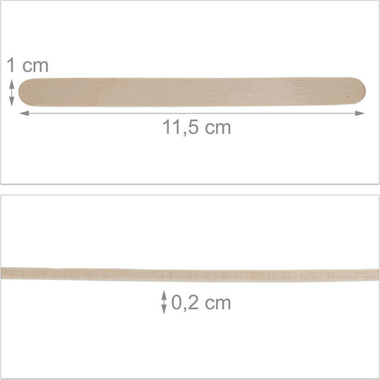 Relaxdays Bețe Pentru Înghețată 500 Bucăți Maro Deschis 0.2x11.5x1 Cm