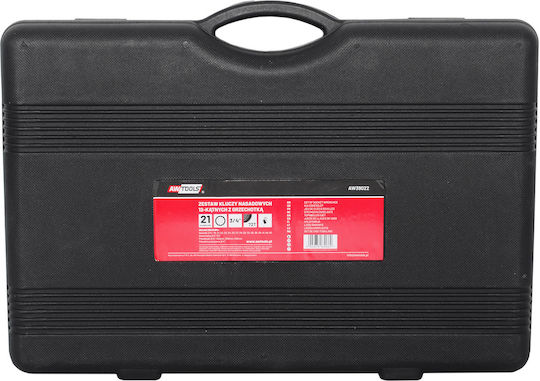 Awtools 12-Point Ratschen- und Steckschlüssel-Set 21 Stück 3/4"