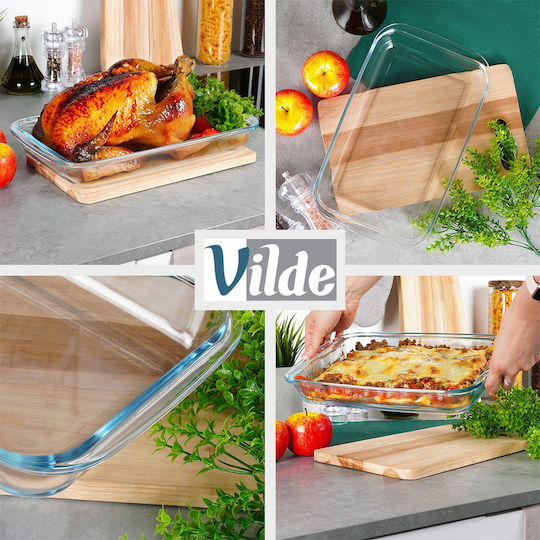 Vilde Vas De Gătit Rezistent La Căldură Rectangular Din Sticlă 3000ml 3 Bucăți
