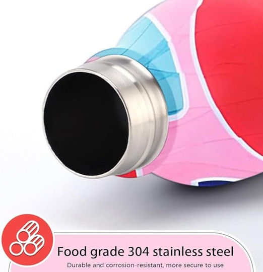 Queen Mother Pink Geometric Art Edition Kids Water Bottle Thermos Stainless Steel Pink 500ml