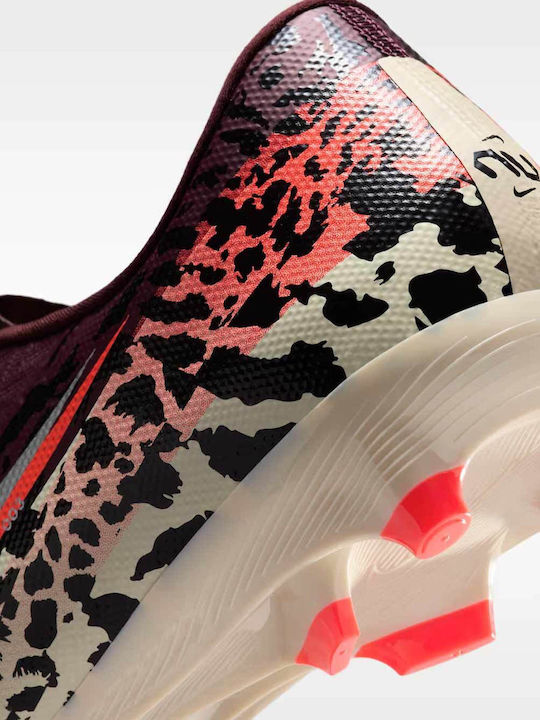 Nike United Mercurial Vapor 16 Academy Football Shoes with Cleats FG/MG Burgundy Crush University Red Fossil Metallic Silver