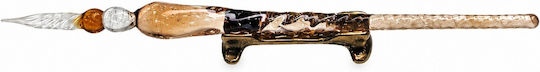 Francesco Rubinato Calligraphy Pen Set Bronze Glass with Red Ink