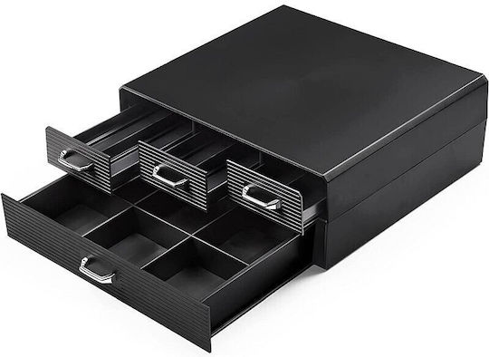 Organizator Capsule Cafea 4 Sertare Depozitare 2 Nivele Negru