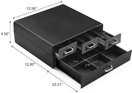 Organizator Capsule Cafea 4 Sertare Depozitare 2 Nivele Negru