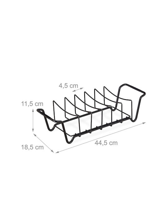 Relaxdays Cabinet Dish Rack Inox 11.5x18.5x44.5cm Black
