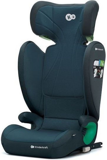 Kinderkraft Junior Fix Καθισματάκι Αυτοκινήτου High-back Booster i-Size με Isofix Harbor Blue Green