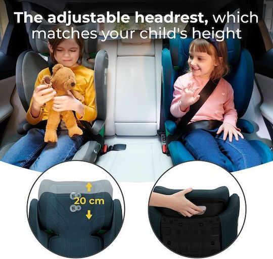 Kinderkraft Junior Fix Καθισματάκι Αυτοκινήτου High-back Booster i-Size με Isofix Harbor Blue Green