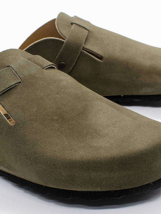 Leder Herren Hausschuhe Khaki