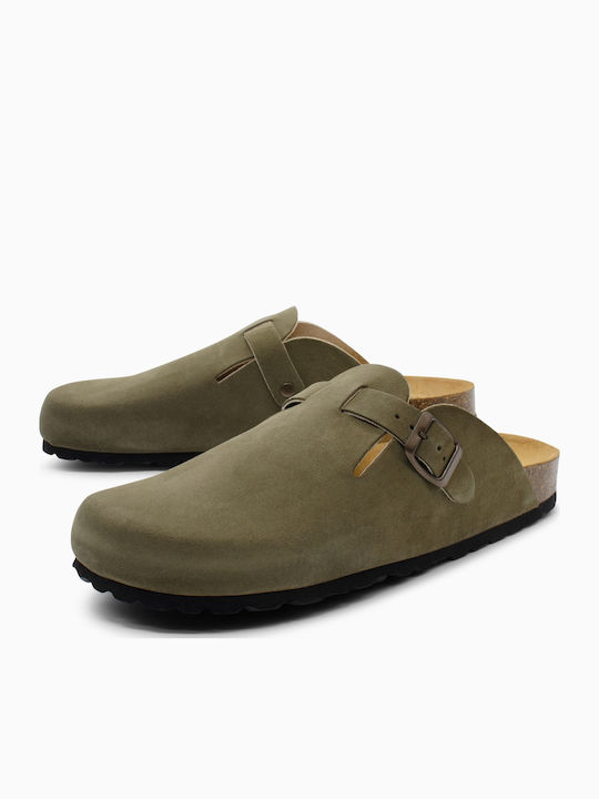 Leder Herren Hausschuhe Khaki