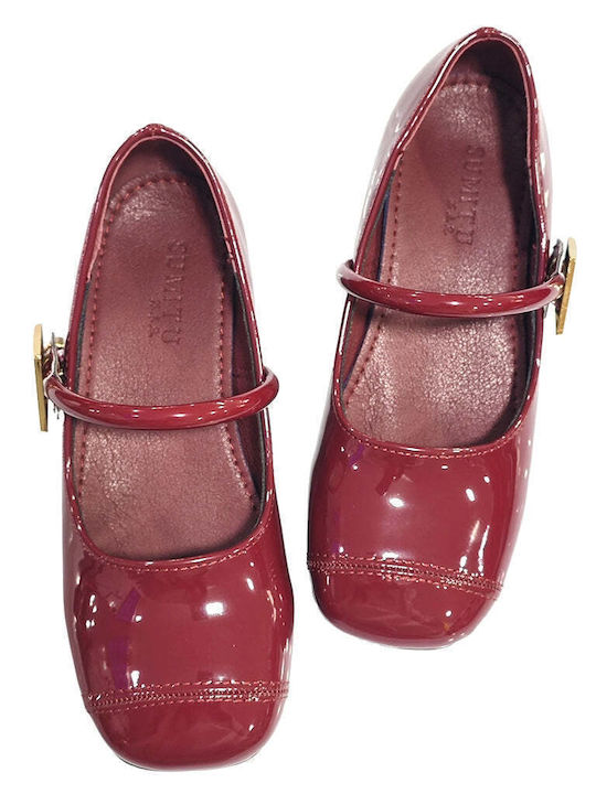 Kinder Pumps & Ballerinas mit Bügel- und Schleifenverschluss Burgundisch