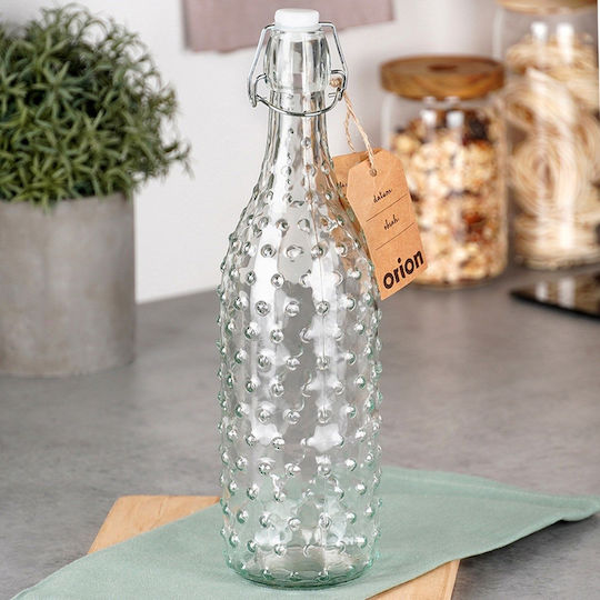 Orion Sticlă De Apă Din Sticlă Cu Clemă Transparentă 1000ml