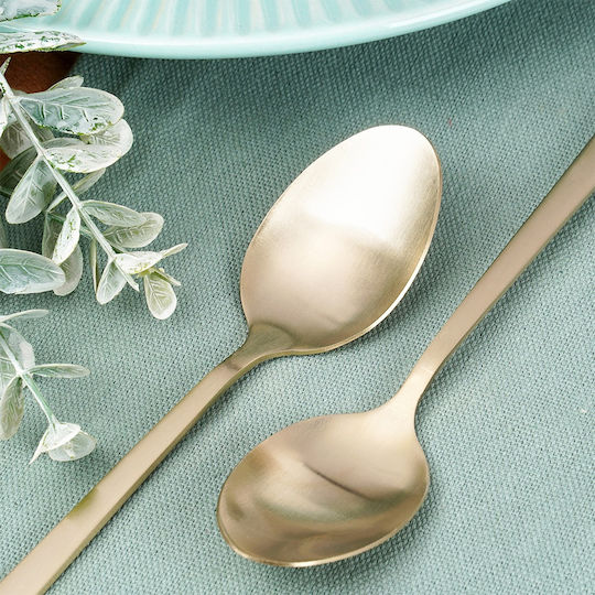 Excellent Houseware Σετ Κουτάλια Καφέ/Τσαγιού Ανοξείδωτα Χρυσό 4τμχ