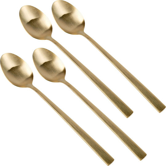 Excellent Houseware Σετ Κουτάλια Καφέ/Τσαγιού Ανοξείδωτα Χρυσό 4τμχ