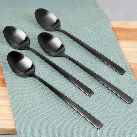 Excellent Houseware Σετ Κουτάλια Καφέ/Τσαγιού Ανοξείδωτα Μαύρα 4τμχ