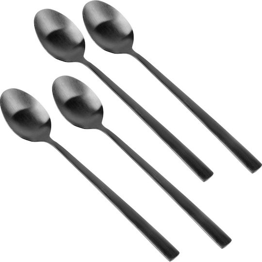 Excellent Houseware Σετ Κουτάλια Καφέ/Τσαγιού Ανοξείδωτα Μαύρα 4τμχ