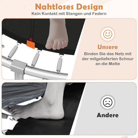 Costway TW10142OR Trampolin Draußen Mit Durchmesser 366cm Mit Leiter & Netz