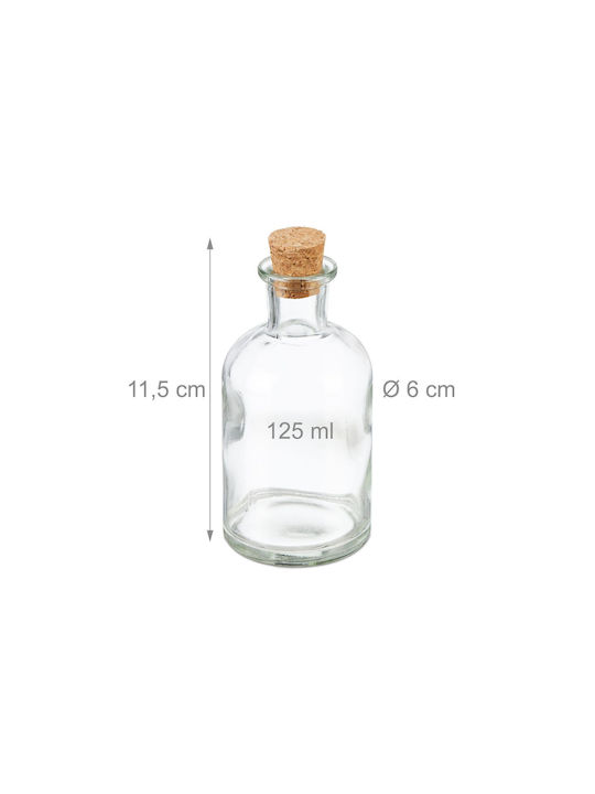 Relaxdays Glasflasche mit Kork Transparent