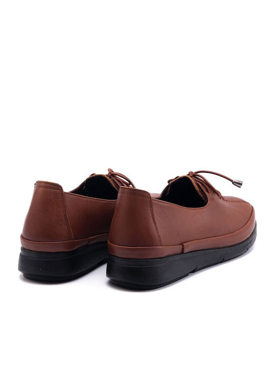 Leder Damen Oxfords in Braun Farbe