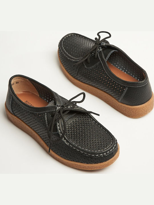 Oxfords Pentru Femei Din Piele În Culoare Neagră