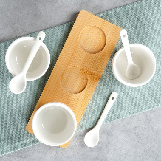 Vilde Keramik Dessert Turm Ständer 3 Schlitze mit Basis Weiße P21.5xM6.5xH5.5cm 7 Stück