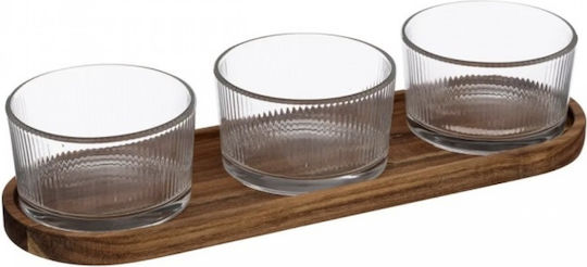 Pufo Glas Dessert Turm Ständer mit Basis 3 Schlitze Transparent