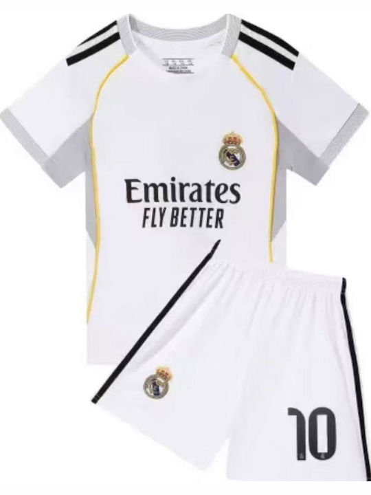 King Ανδρικο Σετ Ποδοσφαίρου Mbappe “10” Real Madrit Home