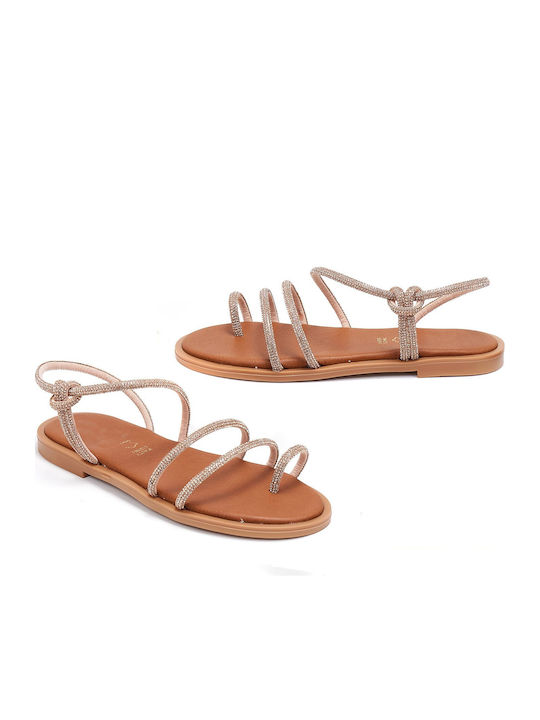 Sandale Casual Damă Din Piele Culoare Bronz