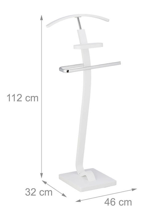 Relaxdays Cuier De Podea Din Metal Alb 112x32cm