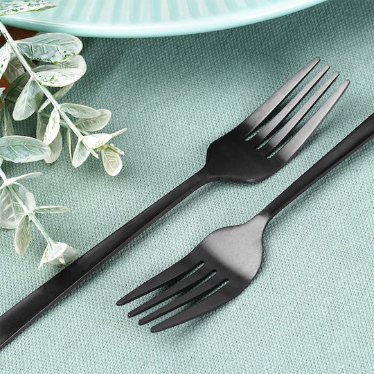Excellent Houseware Сет Вилици Плодове/Десерт Аноскидова Черни 15см 4 Бройки