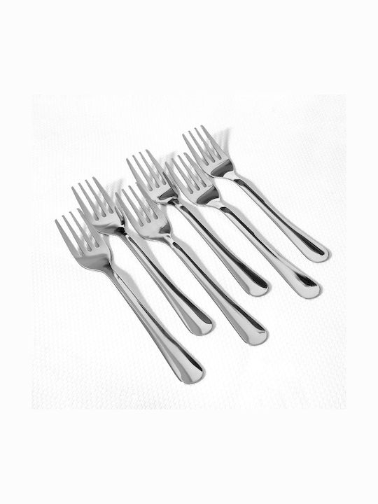 Excellent Houseware Set Furculițe Fructe/Desert Inox Gri 14cm 6 Bucăți